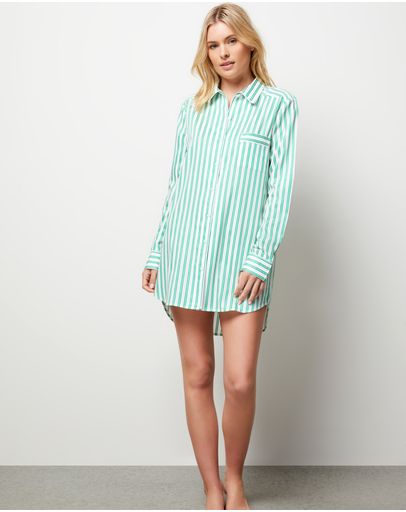 Green and White Stripe
