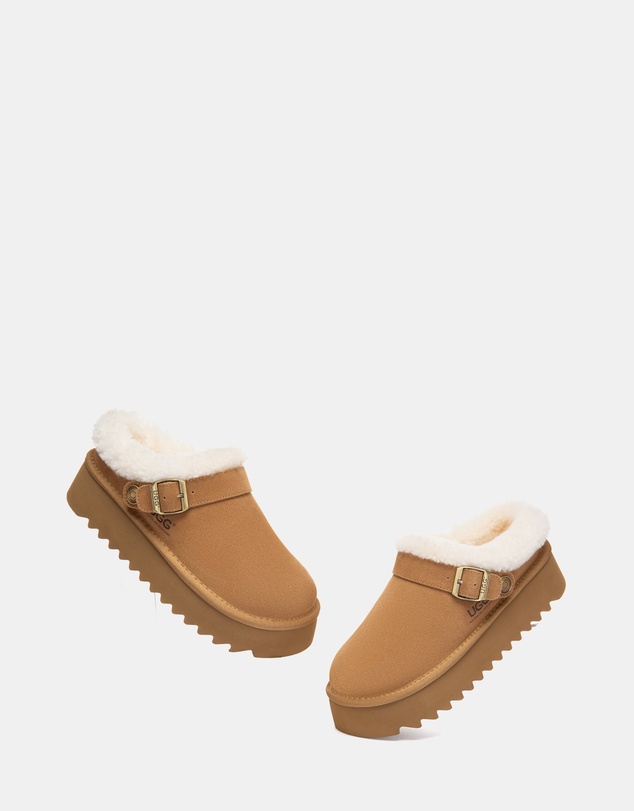 EVERAU - Australian Shepherd Ugg Pulsey Platform Cow Suede Upper House Shoes