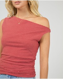 All About Eve - Kylie Stripe Top Red