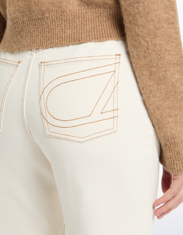 Carla Zampatti - Ecru Bootleg Denim Jeans