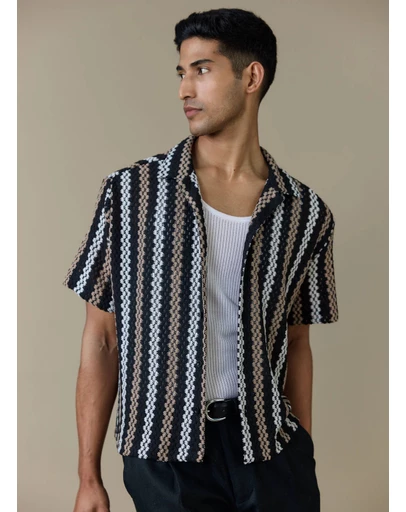 Percival - Wade Crochet Boxy Shirt