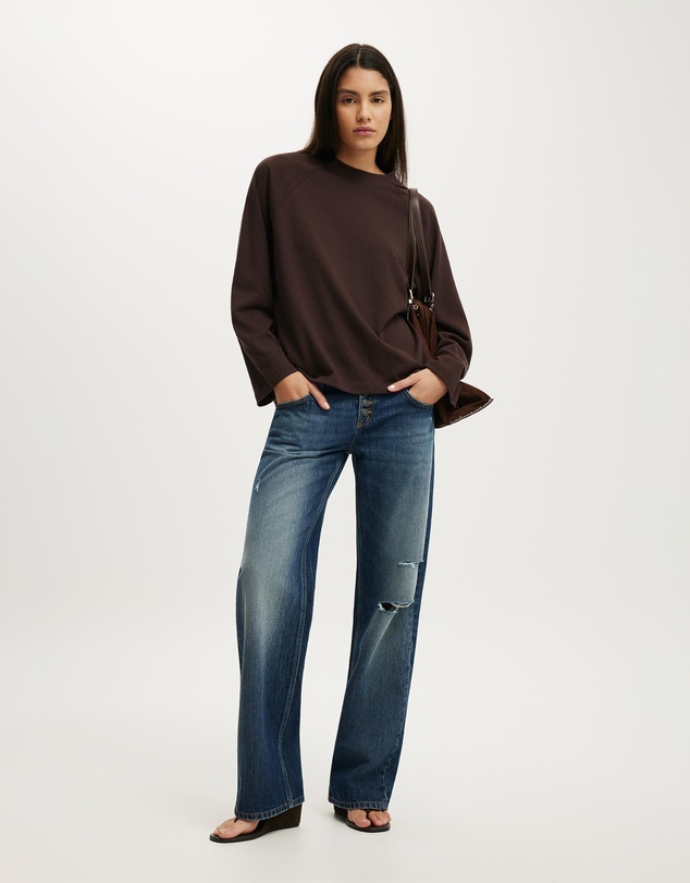 Cotton On - Boxy Raglan Long Sleeve Tee