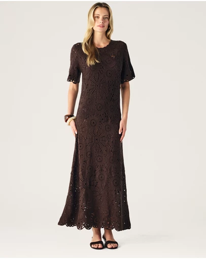 MOS The Label - Anouk Crochet Midi Dress