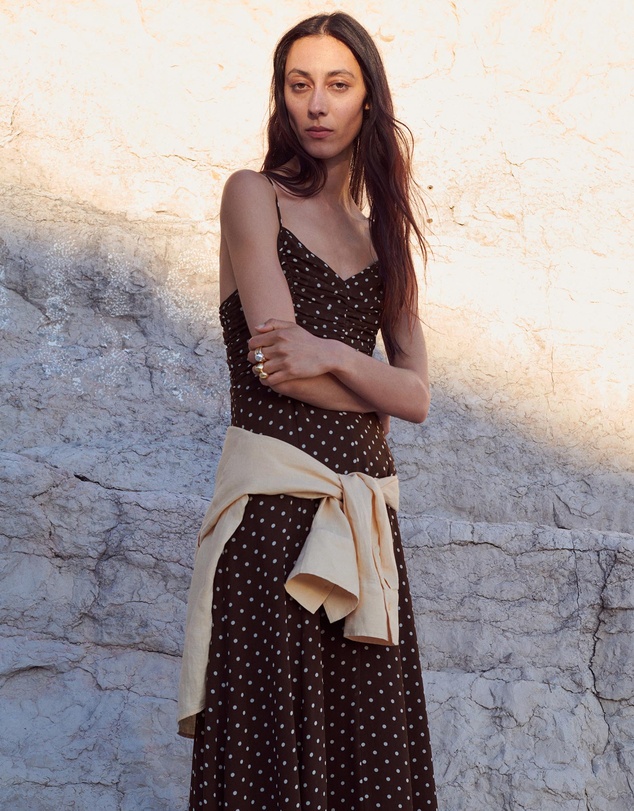 M.N.G - Polka Dot Dress with Gathered Neckline