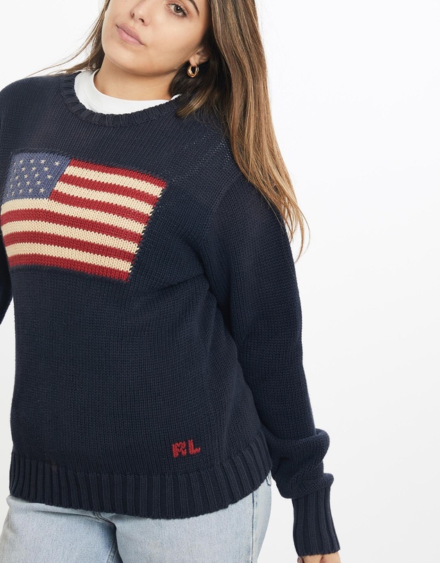 Vintage by The Real Deal - Pre Loved - Vintage 90s Polo Ralph Lauren USA Flag Knit Sweater