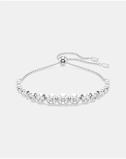Swarovski - Imber Tennis Bracelet, Mixed Round Cuts, White, Rhodium Plated