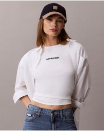 Calvin Klein Jeans - Contour Rib Logo Cropped Tee