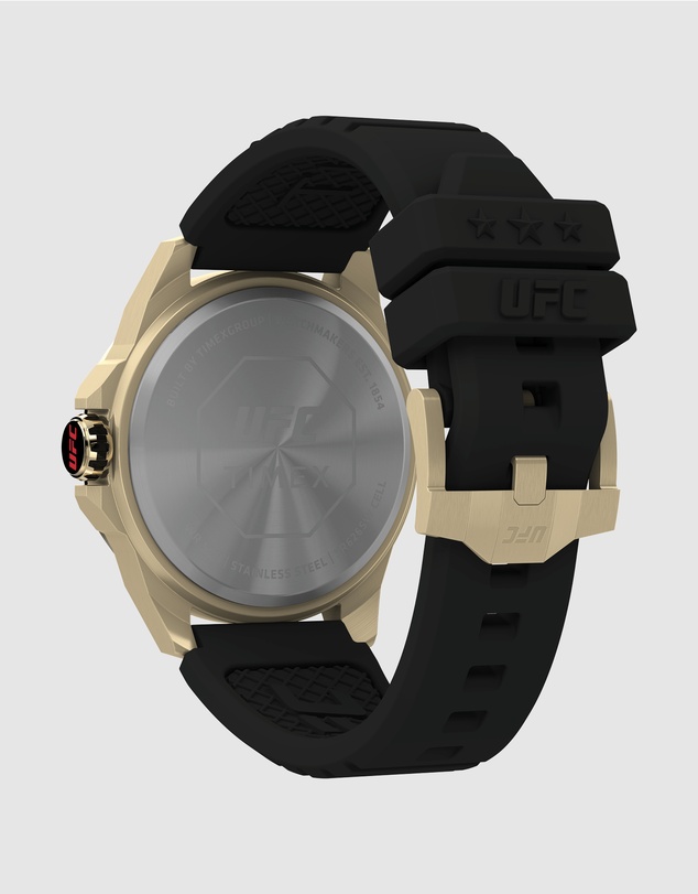 UFC - UFC Prospect 46mm Black Dial with Gold Tone Case & Black Silicone Strap