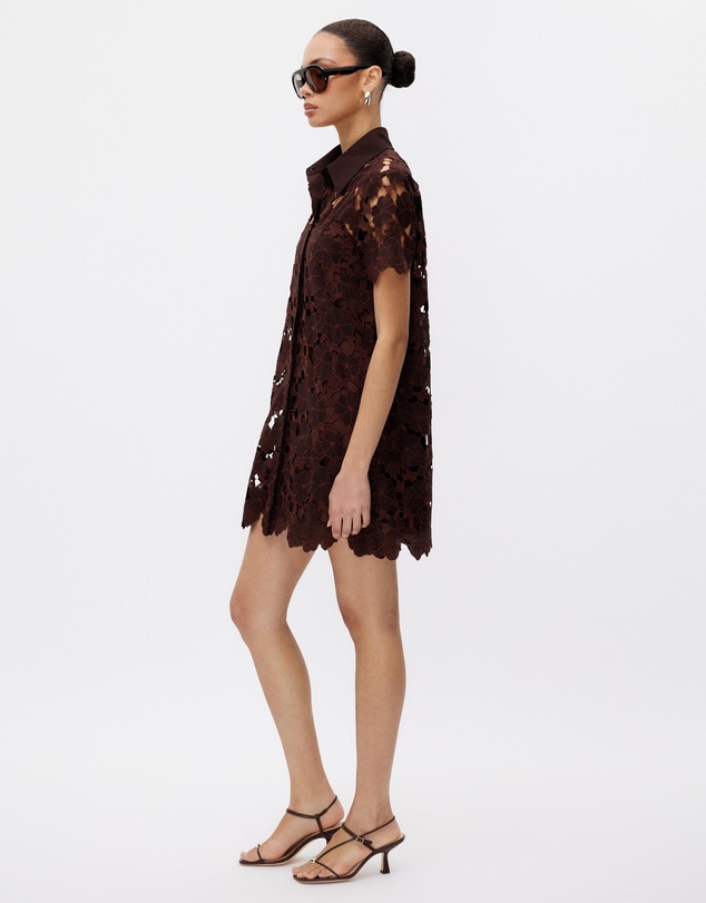 Minima Esenciales - Maeve Embroidered Mini Shirt Dress