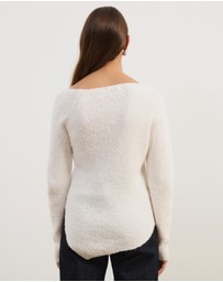 Atmos&Here - Toni Long Sleeve Knit With Asymmetric Neckline And Hem