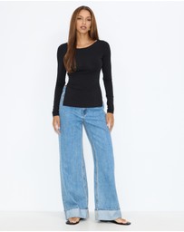 Dazie - Olivia Backless Long Sleeve Top