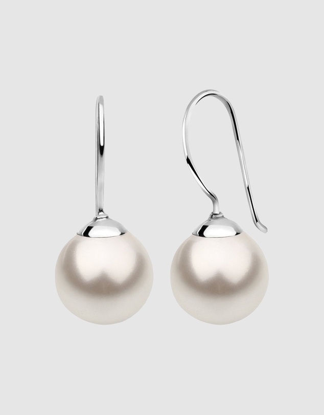 Elli Jewelry - Earrings Drop Basic Synthetic Pearl White 925 Sterling Silver