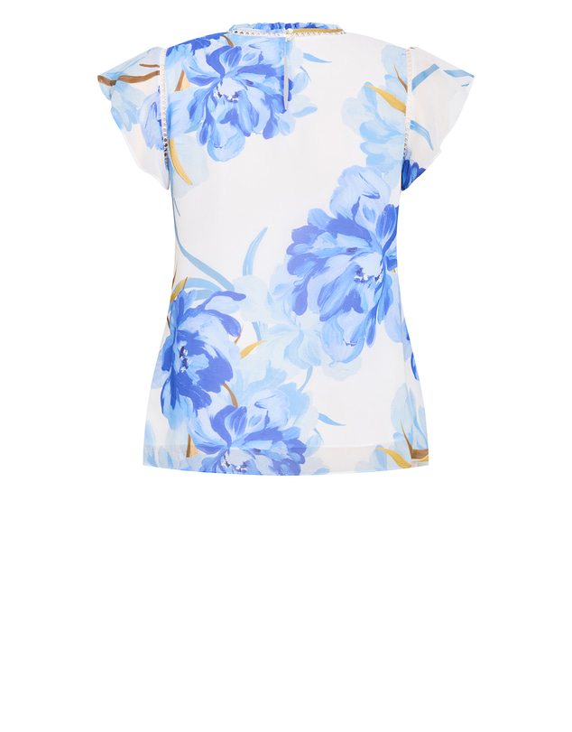 City Chic - Plus size Lexi Floral Print Short Sleeve Top - white