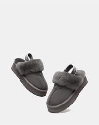 EVERAU - Australian Shepherd Ugg Waffle Platform Cow Suede Upper House Shoes