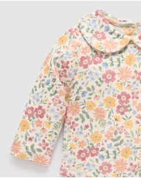Purebaby - Wild Flower Collar Bodysuit -Kids-Babies