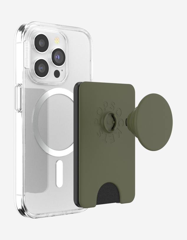 PopSockets - PopWallet+ MagSafe Softgoods Phone Wallet Card Holder+ Magnetic Adapter Ring