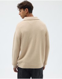 AERE - Wool Blend Oversized Collar Polo