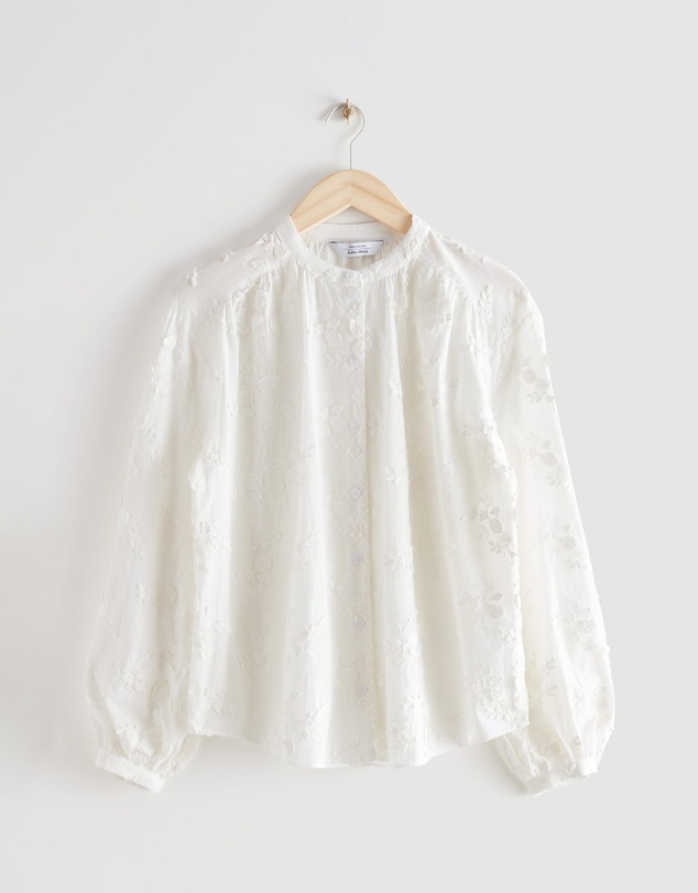 & Other Stories - Voluminous Floral-Appliqué Blouse