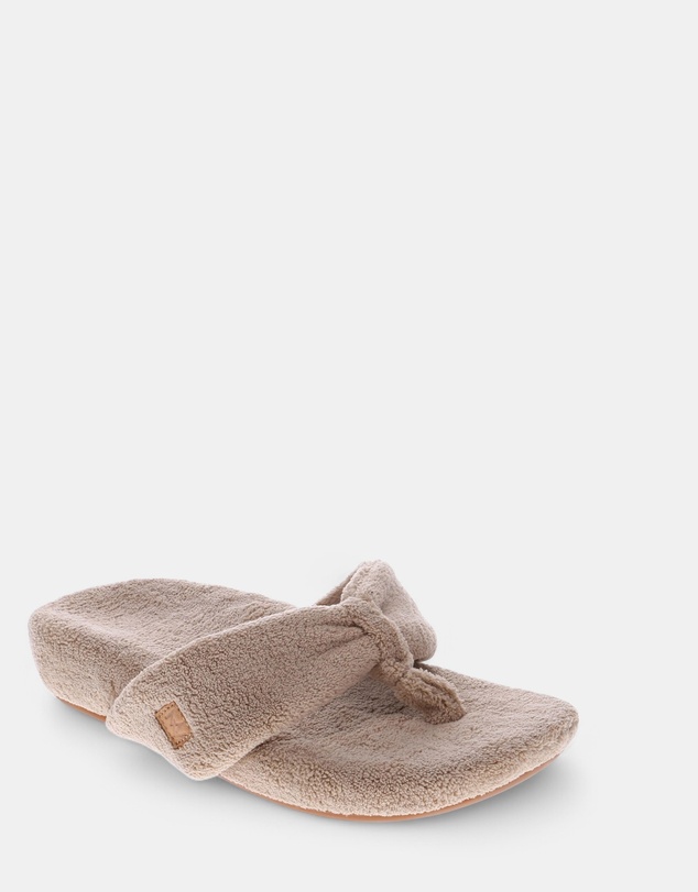 Mia Vita - Cozy Toe Post Slipper - Taupe