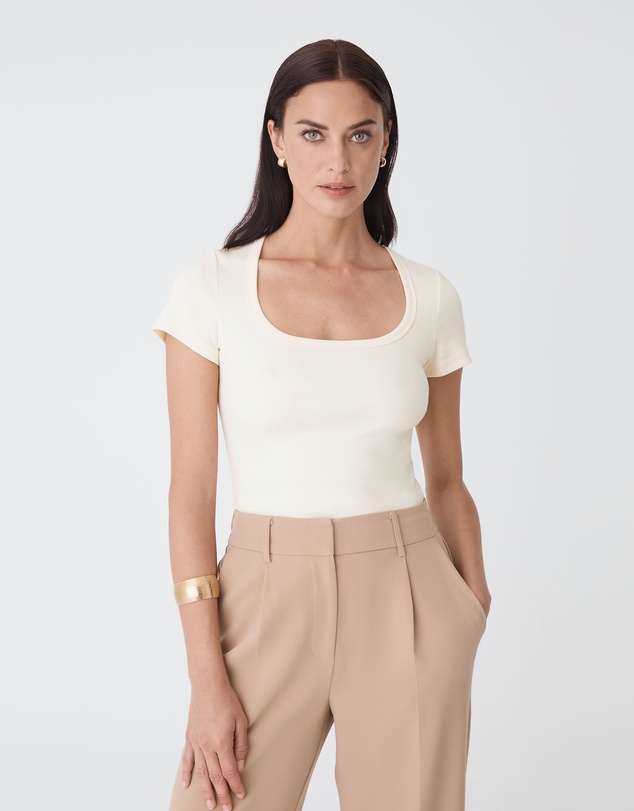 Forcast - Devon Scoop Neck Rib Tee