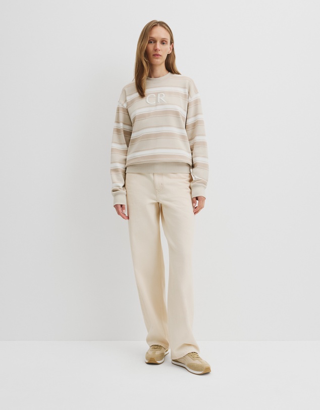 Country Road - Australian Cotton Stripe Country Road Logo Sweat