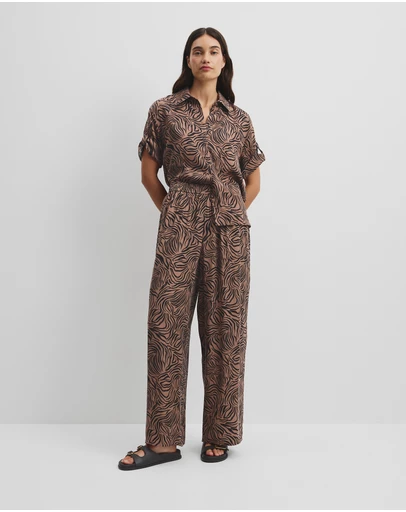 Country Road - Print Pull On Cupro Pant