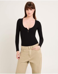 General Pants Co. Basics - Soft Knit Rib Button Bodysuit