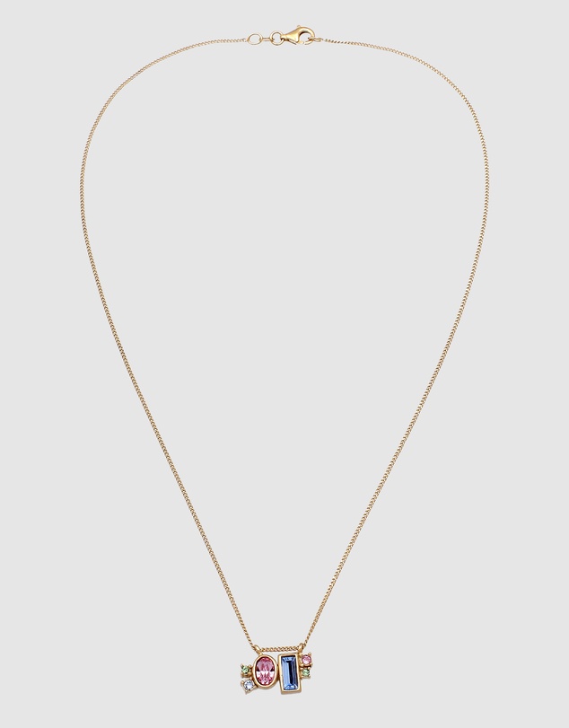 Elli Jewelry - Necklace Crystal Dainty 925 Sterling Silver Gold-Plated