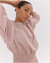 Cloth & Co. - The Shirred Billow Sleeve Dress | Lotus