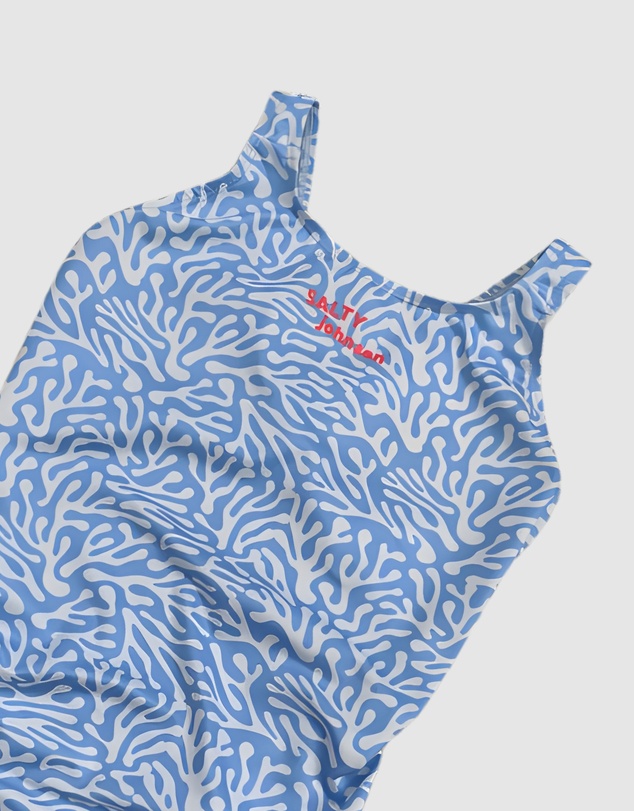 Salty Johnson - Blue Coral Thick Strap One Piece