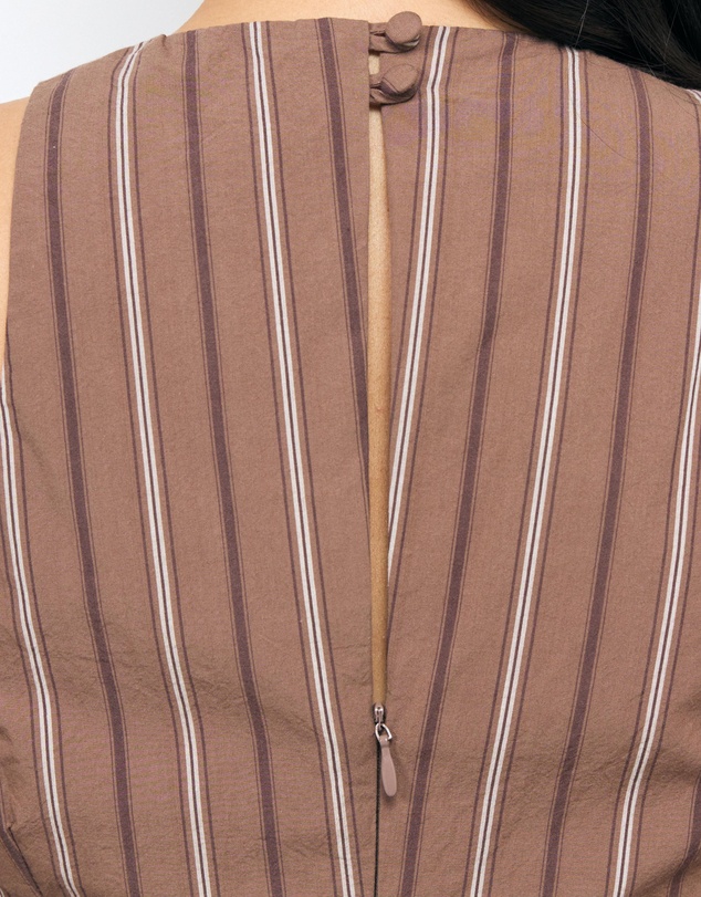 AERE - Frankie Stripe Poplin Asymmetrical Hem Top