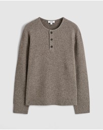 COS - Knitted Merino-Yak Henley Top