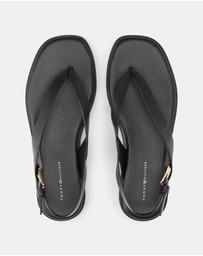 Tommy Hilfiger - Leather Color-Blocked Square Toe Sandals - Women's