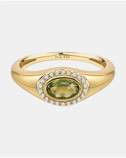 YCL  - August Birthstone Signet Ring