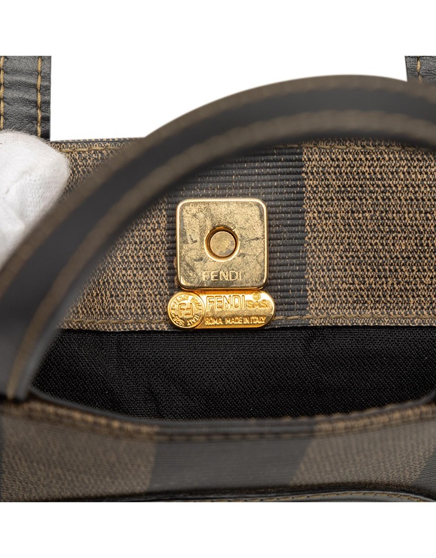 Pre-Loved by Azura Reborn - Pre-Loved Pequin Coated Canvas Logo Convertible Tote