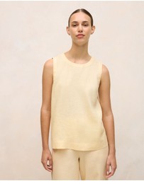 Trenery - Delave Linen Shell Tank in Butter