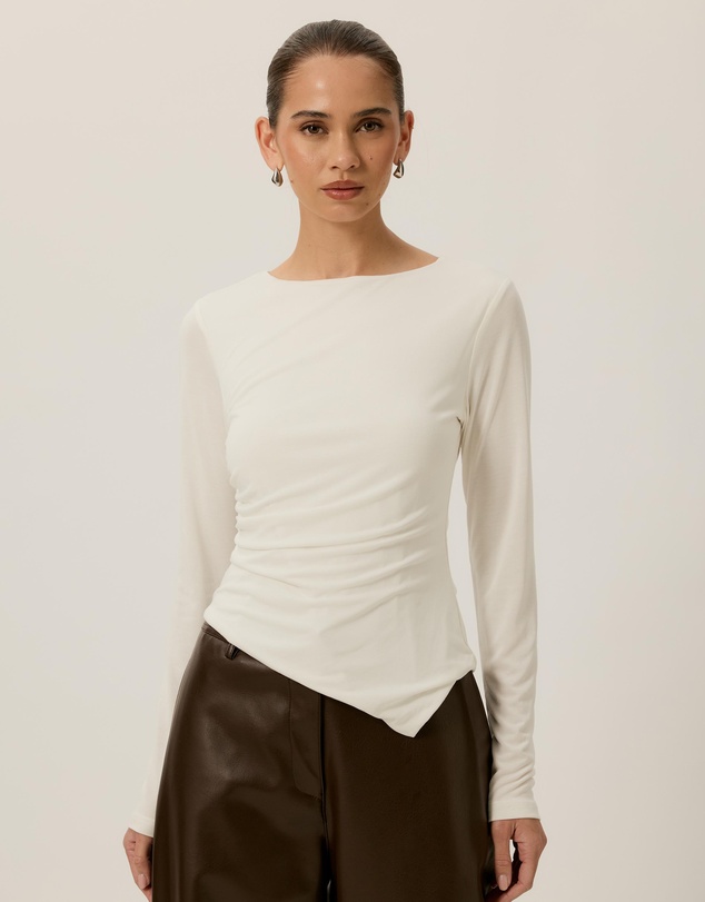 Tussah - Bonnie Asymmetric Ruched Long Sleeve Top