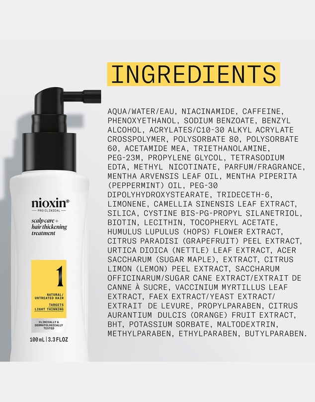 Nioxin - Nioxin System 1 Scalp + Hair Thickening Treatment - Serum For Natural Hair With Light Thinning, 100ml