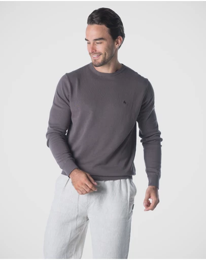 Coast Clothing - Crew Neck Cotton Jumper - Charcoal
