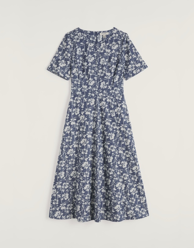 Seasalt - Seasalt Cornwall Blue Fox Path Printed Chambray Dress