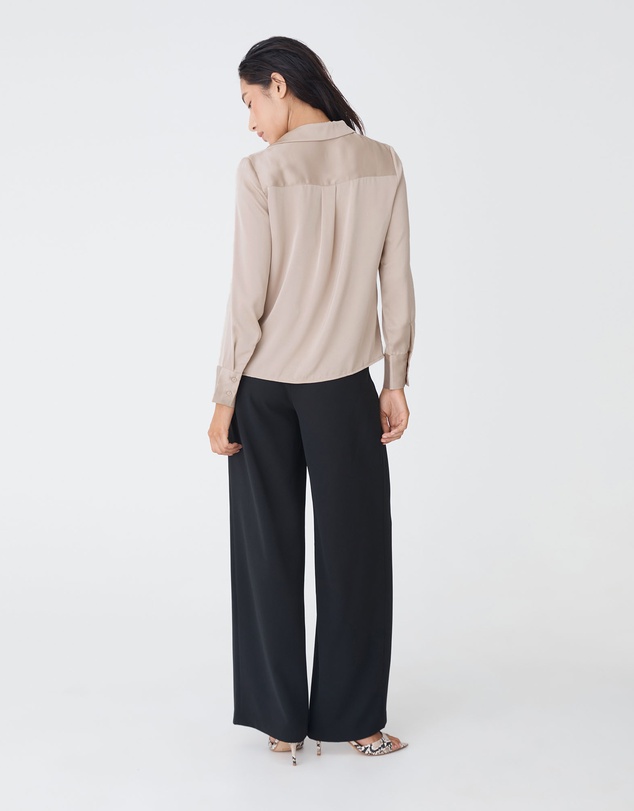 Forcast - Lila V-neck Satin Blouse