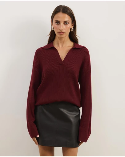 Atmos&Here - Eden Rib Collar Knit