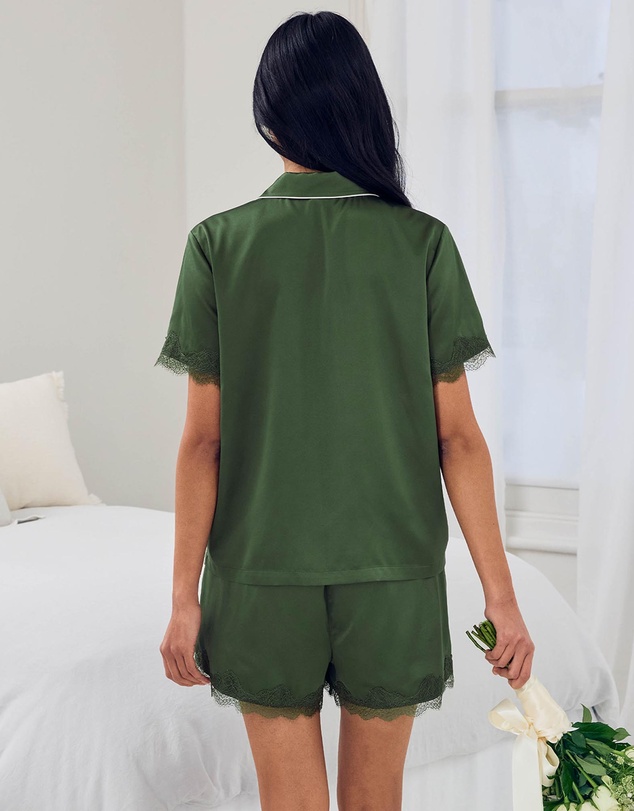 Chelsea Peers - Recycled Satin Button Up Pyjama Set