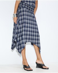 Dazie - Hamilton Hanky Hem Check Midi Skirt