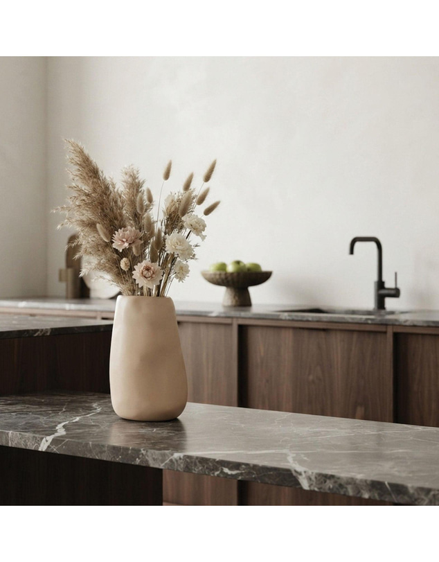 Urban Attitude - Urban Attitude RACH Large Vase Height 25.5cm, Width 17cm, Opening 6cm x 9cm - Stone Ivory