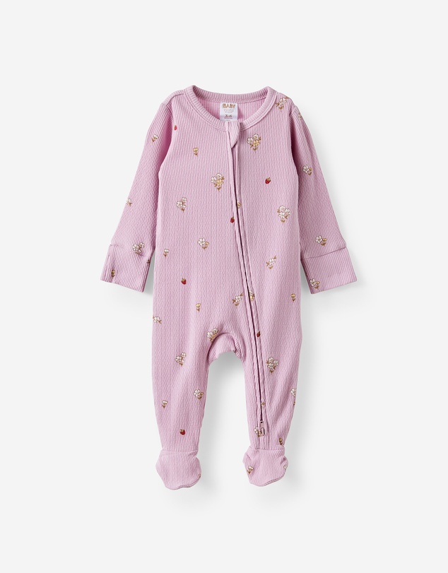 Cotton On Kids - Littlie Organic Long Sleeve Zip Romper