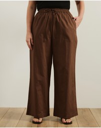 Atmos&Here Curvy - Fiona Linen Blend Drawstring Pants