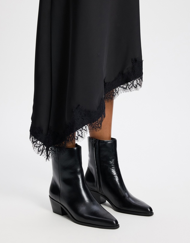 AERE - Smooth Leather Cowboy Ankle Boots