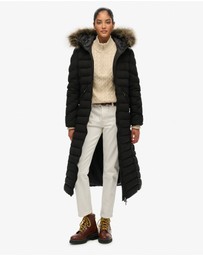 Superdry - Fuji Faux Fur Hooded Longline Slim Fit Jacket