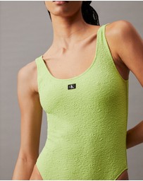 Calvin Klein - CK Monogram Texture Cut Out Swimsuit